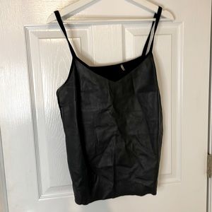 Elie Tahari Lamb Leather Tank Top